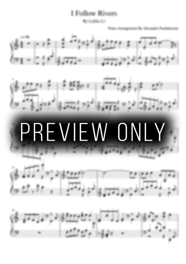 I Follow Rivers (Piano Sheet)