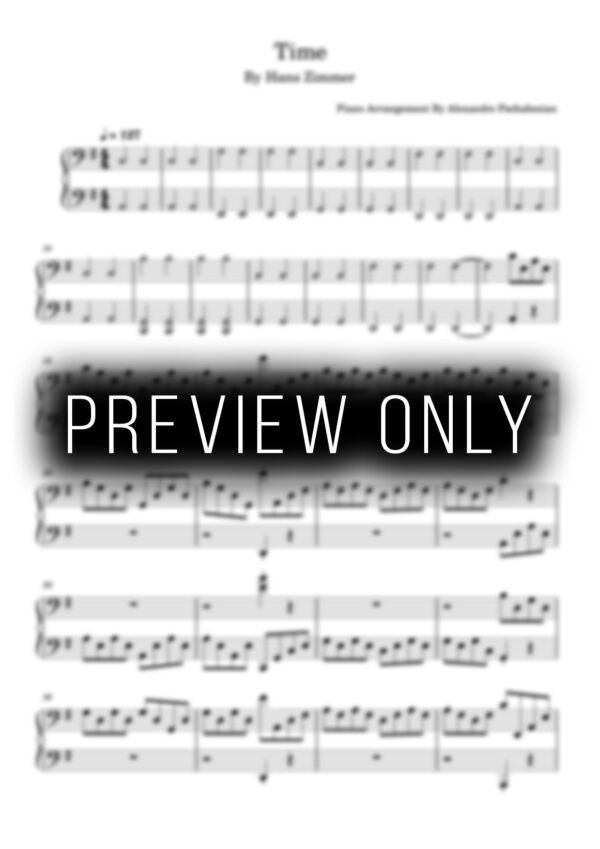 Time (from Inception) Piano Sheet. Ost by Hans Zimmer