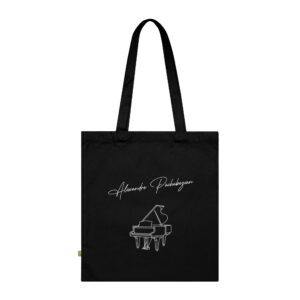 (EUR Customers) Piano Signature BlackTote Bag — Organic Cotton Music Lover Tote
